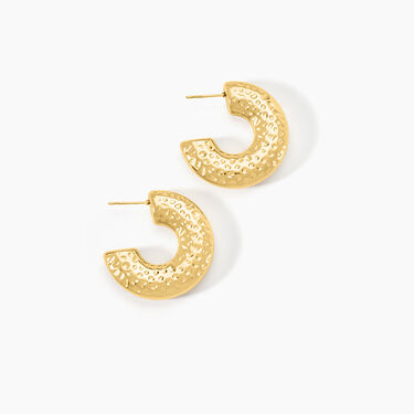 Créoles Calyssa Acier Doré - Boucles d'oreilles créoles Femme | Histoire d’Or